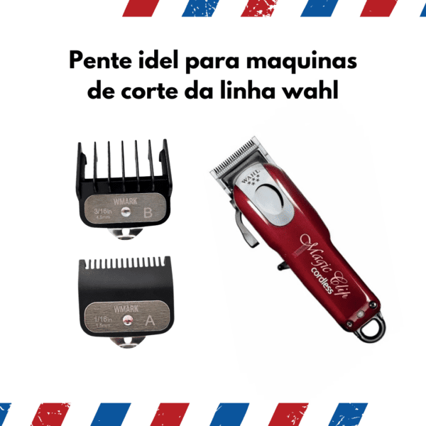 Pente  Clip Metal P Maquinas Wahl 1.5 E 0.5 Meio - Image 3